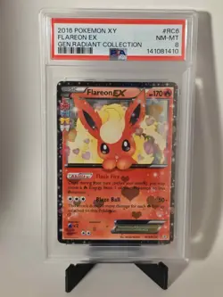 2016 POKEMON XY GENERATIONS RADIANT COLLECTION #RC6 FLAREON EX PSA 8 - Image 1