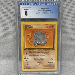 Rhyhorn Pokemon (1999) Jungle 1st Edition - 61/64 CGC 8 - Image 1