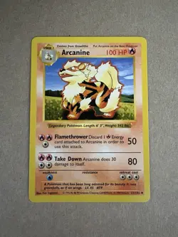 Pokemon - Base Set Shadowless - Arcanine 23/102 - Uncommon NM - Image 1