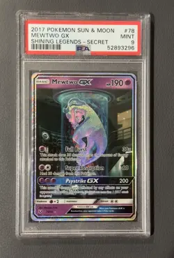 Mewtwo GX PSA 9 MINT - 2017 POKEMON SUN & MOON SHINING LEGENDS #78/73 - Image 1