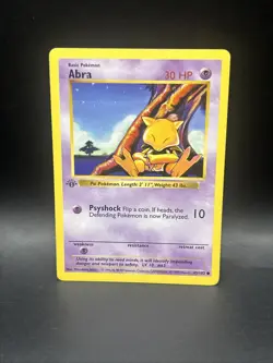 Pokemon TCG Abra Base Set 43/102 Regular 1st Edition Common - Image 1