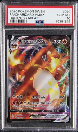2020 POKEMON SWORD & SHIELD DARKNESS ABLAZE #020 FULL ART/CHARIZARD VMAX PSA 10 - Image 1