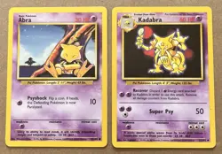 Abra 43/102 & Kadabra 32/102 Pokemon Base Set Non-Holo LP/MP - Image 1