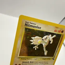 Pokemon TCG Hitmonlee 7/62 Unlimited Holo Rare WOTC Fossil - Image 2