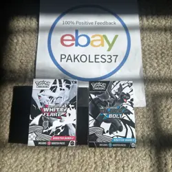Black Bolt + White Flare Booster Bundle Lot 2 Boxes Zekrom Reshiram Pokemon TCG - Image 1