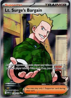 Lt. Surge's Bargain 170/132 Ultra Rare Mega Evolution Pokemon Near Mint - Image 1