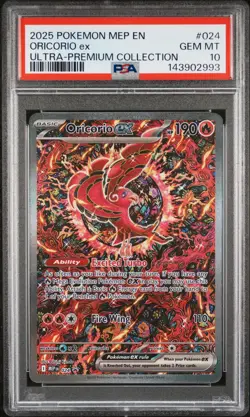 2025 POKEMON MEP EN-ME BLACK STAR PROMO #024 ORICORIO EX PSA 10 - Image 1