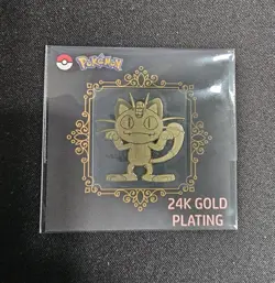 Meowth 24k Gold Plating Plated Metal Sticker Pokemon Pokemon - Image 1