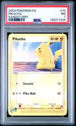2003 POKEMON EX SANDSTORM #72 PIKACHU PSA 7 - Image 1