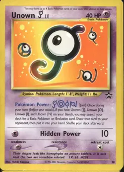 Unown J 38 Black Star Promo Pokemon - Image 1