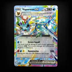 Pokemon TCG SV: Prismatic Evolutions Vaporeon ex #023/131 NM - Image 1