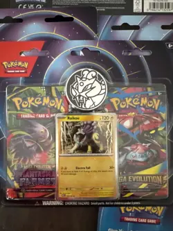 Pokemon Raikou 2 Pack Blister Mega Evolutions & Phantasmal Flames Lot Of 5 - Image 1