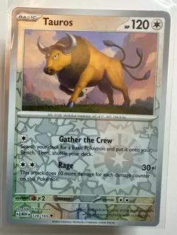 POKEMON 151 ENGLISH REVERSE HOLO TAUROS 128/165 MEW EN - Image 1