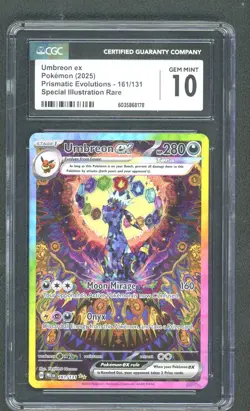 2025 Pokemon Prismatic Evolutions Umbreon Ex Special illustration Rare CGC 10 - Image 1
