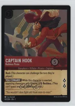 2023 Disney Lorcana - The First Chapter 1 Foil Captain Hook Ruthless Pirate #107 - Image 1