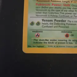 Pokemon Venomoth Card 13/64 Jungle Rare Holo Card TCG - HP - Image 5