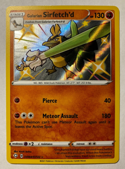 Galarian Sirfetch'd SV064/SV122 Holo Baby Shiny Shining Fates Pokemon Card NM - Image 1