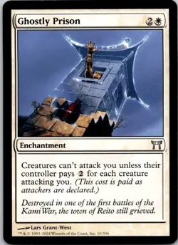 MTG Magic The Gathering Ghostly Prison Kamigawa Played See Scan - Image 1
