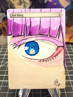 SOL RING - MTG *Altered Hand Painted Original Art Anime - Nazuna Call Night - Image 1