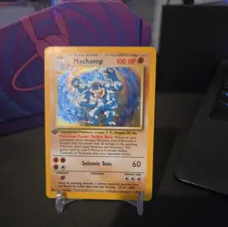 Pokemon TCG Machamp Holo Card Base Set 1st Edition 8/102 Moderate Condition - Image 1