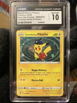Special Delivery Pikachu - SWSH074 - Sword & Shield Promo - CGC 10 Gem Mint - Image 1