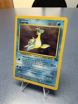 1999 Pokemon Lapras Fossil Holo Rare 10/62 80 LP English - Image 1
