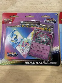Pokemon TCG Scarlet Violet Prismatic Evolutions Tech Sticker Collection Lot of 3 - Image 2