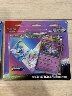 Pokemon TCG Scarlet Violet Prismatic Evolutions Tech Sticker Collection Lot of 3 - Image 4