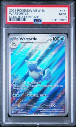 2023 POKEMON MEW EN-151 ILLUSTRATION RARE #171 WARTORTLE PSA 9 - Image 1