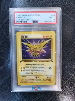 Pokemon Zapdos 30/62 Fossil 1st Edition Rare Regular PSA 9 1999 - Image 1