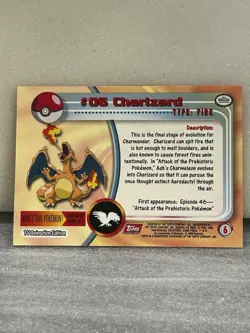 Topps Pokemon TCG - Charizard - #6 - Non-Holo - Series 1 RED Logo - Image 2