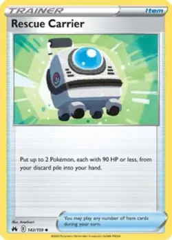 x4 Rescue Carrier - 142/159 - Uncommon Pokemon Crown Zenith M/NM - Image 1