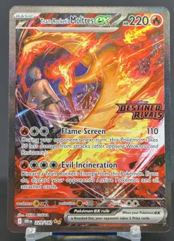 Pokemon Team Rocket's Moltres ex #229/182 English Destined Rivals IR Stamped - Image 1