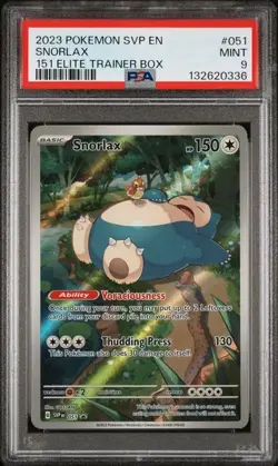 2023 POKEMON SVP EN-SV BLACK STAR PROMO 151 ELITE TRAINER BOX #051 SNORLAX PSA 9 - Image 1