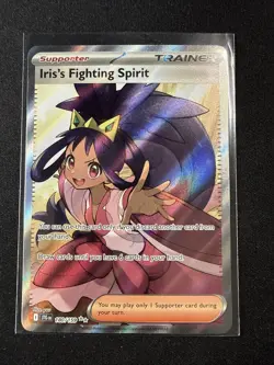 Pokemon Journey Together Iri's Fighting Spirit Full Art Ultra Rare Holo 180/159 - Image 1