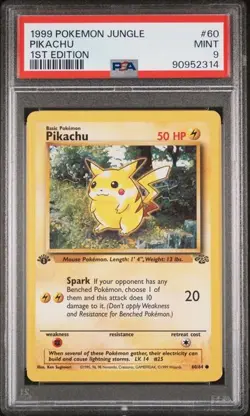 1999 POKEMON JUNGLE #60 PIKACHU 1ST EDITION PSA 9 (314 - Image 1