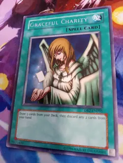 Yugioh - Graceful Charity - DB2-EN095 - Rare - Unl Ed - Moderate Play - Image 1