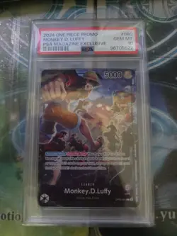 2024 One Piece EN Promo Monkey D. Luffy PSA Magazine Exclusive OP05-060 PSA 10 - Image 1