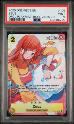 2025 ONE PIECE PROMOS GAMES FEST 24-25 EDITION #106 ZEUS PSA 9 - Image 1