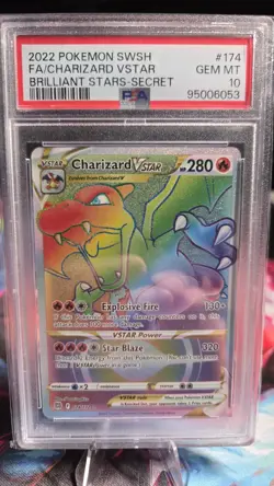 Pokemon TCG Charizard VSTAR Rainbow Secret Rare Card 174/172 Psa 10 - Image 1