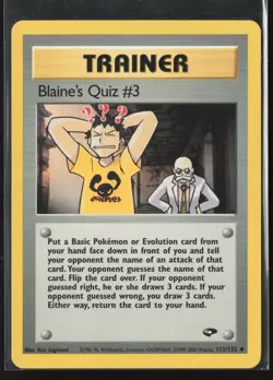 Blaine's Quiz #3 Uncommon Gym Challenge 112/132 LP Pokemon Card - Image 1
