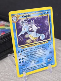Pokemon Card TCG Kingdra 8/111 Neo Genesis 2000 Holo Vintage LP+ SWIRL - Image 1
