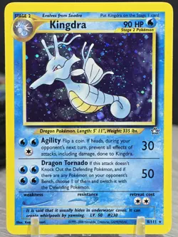Pokemon Card TCG Kingdra 8/111 Neo Genesis 2000 Holo Vintage LP+ SWIRL - Image 5