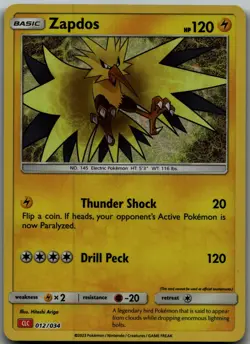 Zapdos foil Classic Collection Trading Card Game Classic 012/034 NM - Image 1