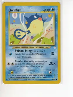 QWILFISH NEO REVELATION SET POKEMON CARD 49/64 EX/NM - Image 1