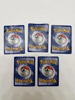 LOT of 5 Gen 1 Pokemon Cards. DMG. Kabuto, Abra. Machop, Nidoran, Paras - Image 2