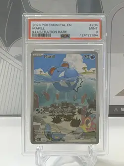 Marill 204/193 Paldea Evolved Illustration Rare Pokemon Card PSA 9 MINT - Image 1