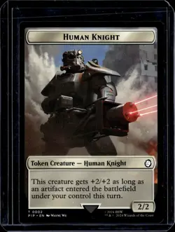 Fallout Human Knight 2 / Treasure 18 Token - PIP - NM - MTG Magic the Gathering - Image 1