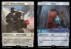 4x Human Knight/Food Token, Fallout Tokens, MTG, 4 pack, Magic the Gathering - Image 1