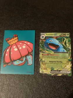 Pokemon TCG Scarlet And Violet 151 Holo Venusaur Ex Plus Mega Venusaur Sleeve - Image 1
